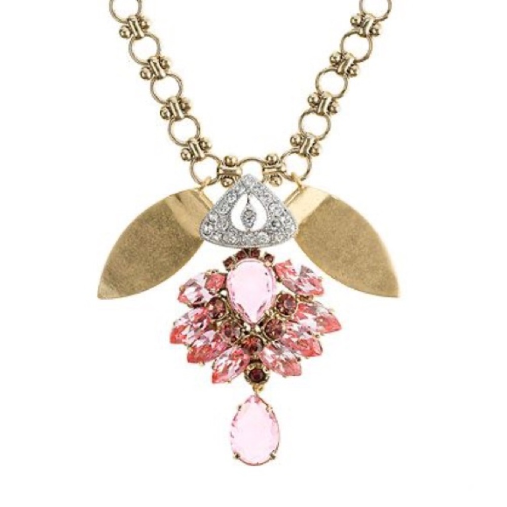Lulu Frost for J. Crew Gold and Pink Statement Necklace